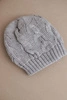 Women's winter wool hat with an openwork pattern K427 gray
