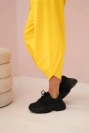 Cotton sweatshirt pants set dark yellow
