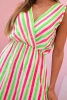 Damen-Baumwollkleid mit bunten Streifen neongrün