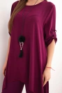 Set Bluse + Hose mit Anhänger Pflaume