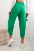Trousers with wide leg and pockets green