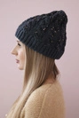 Women's cap Kalina K362 graphite+black