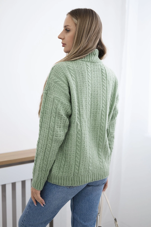 Pullover mit Rollkragen dunkles Mint