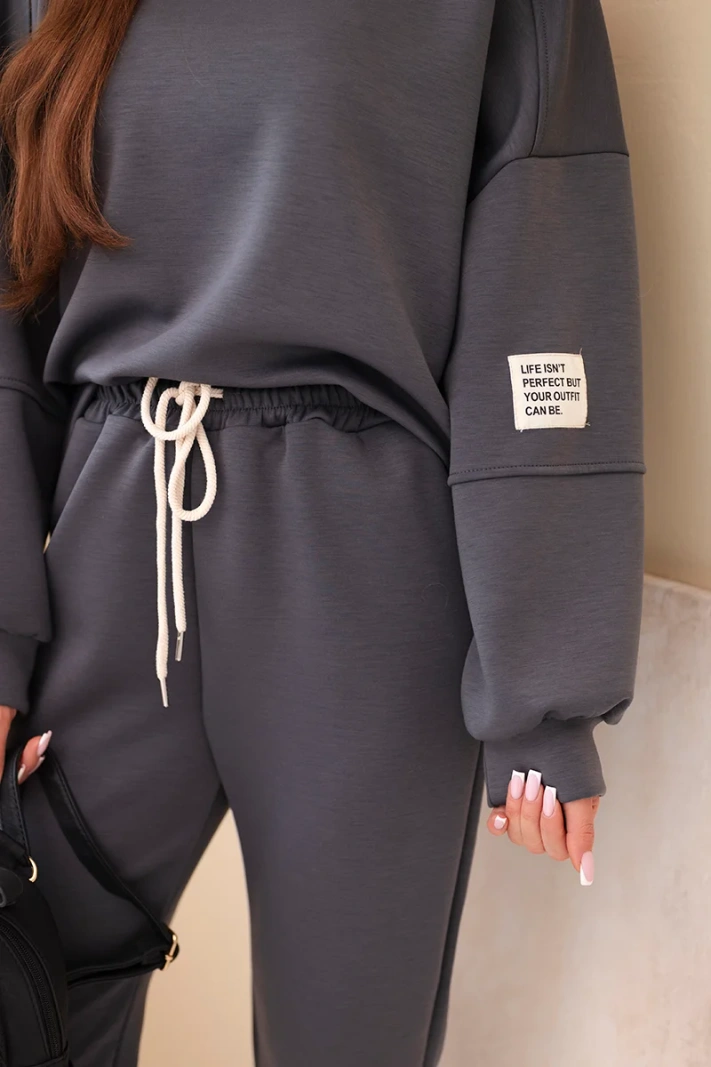 Viskose-Set Sweatshirt + Hose graphit
