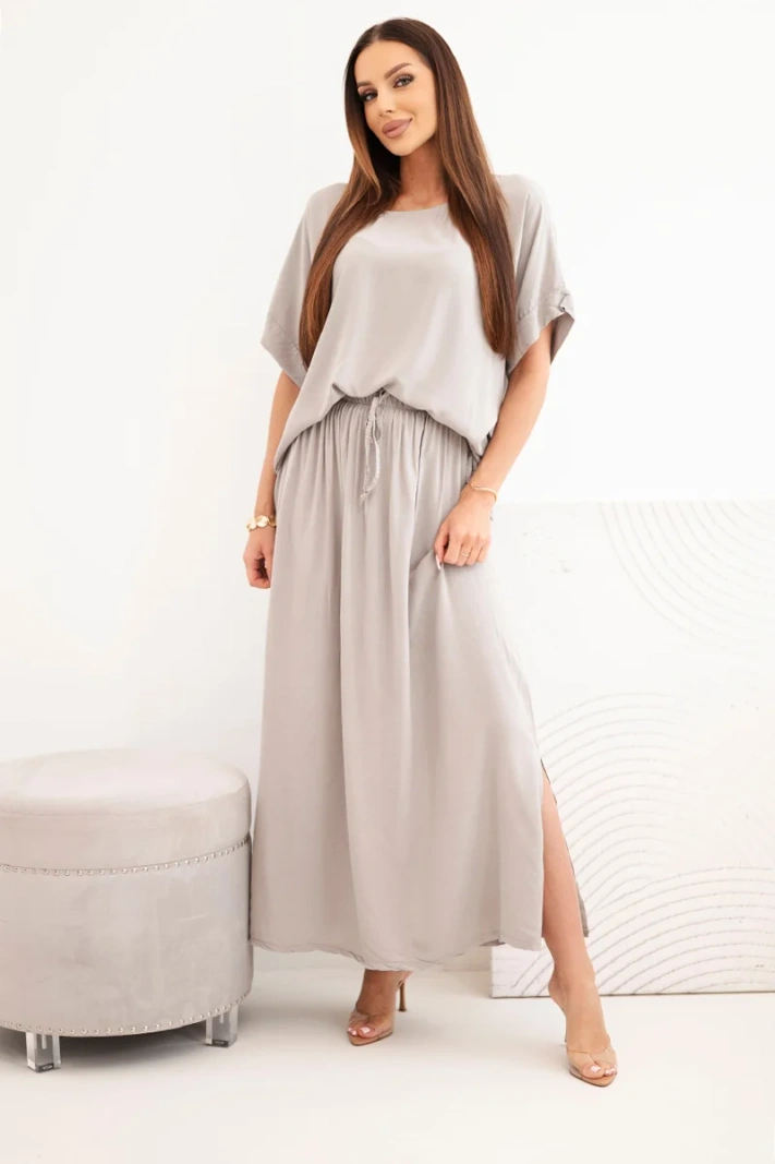 Women's viscose set with blouse and skirt fango