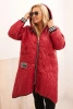 Damenjacke Plus Size gesteppte mit Kapuze und sportlichen Bündchen burgunderrot