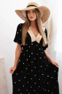Damenkleid aus Viskose mit Krawatte auf dem Rücken schwarz
