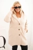 Damenmantel Plus Size mit Kapuze und Taschen beige