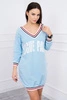 Dress V-neck Paris blue