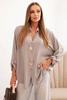 Women's shirt with viscose, decorative buttons, and fango collar