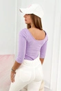 Rundhalsbluse lila