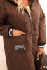 Plus Size women's quilted jacket with a hood and sporty cuffs chocolate
