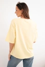 Women's oversized cotton top with short sleeves and a fashionable print yellow