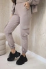 Set 3 in 1 Sweatshirt + Top + Hose dunkelbeige