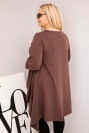 Tunika dámska Plus Size bavlnená s asymetrickým strihom hnedá