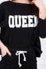Bedrucktes Set Queen schwarz