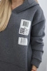 Hooded sweatshirt with patches graphite