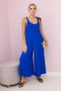 Riemchen-Jumpsuit mit weitem Bein kornblumenblau