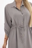 Dress with button closure and tie at the waist grey