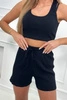 Ribbed set with shorts black