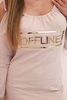Dámská bavlněná šaty s odhalenými rameny a nápisem OFFLINE béžová