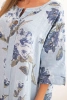 Women's cotton dress with a floral pattern and 3/4 sleeves blue