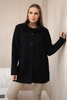 Button-down coat with stand-up collar black