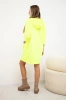 Hooded dress yellow neon