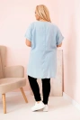 Bluzka damska Plus Size z naszywkami jasno jeansowa