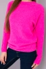 Women's sweater made of baby alpaca with long sleeves neon pink