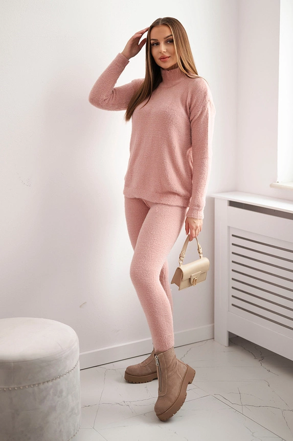 Pullover-Set Alpaka zweiteilig dunkel puderrosa