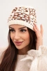 Women's wool winter hat with decorative crystals K399 black