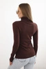 Women's viscose sweater with a turtleneck and long sleeves brown
