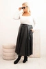 Damenrock Plus Size aus Kunstleder mit Gummizug und Bindeband in der Taille schwarz