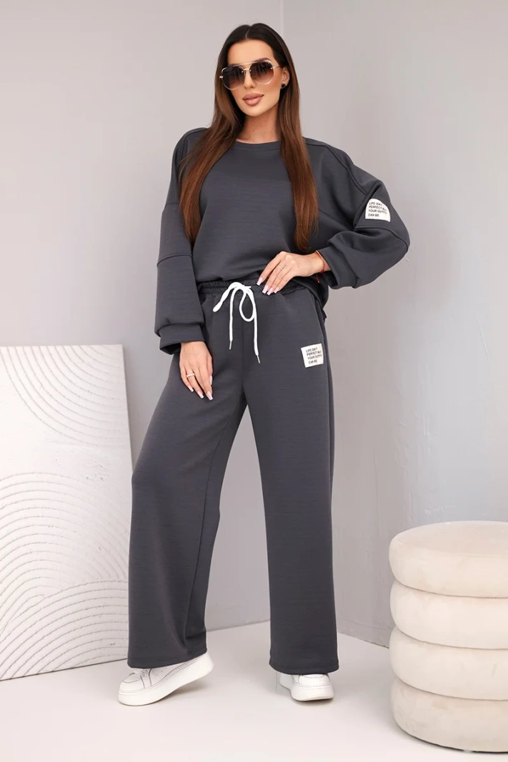 Damen-Set Butter Sweatshirt + Hose grafitowy