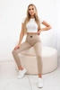 Gerippte Leggings beige