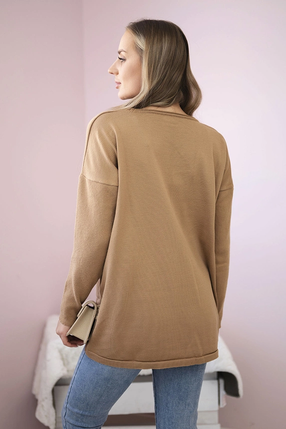 Sweater with front pockets Camel