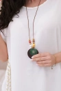 Oversized blouse with pendant ecru