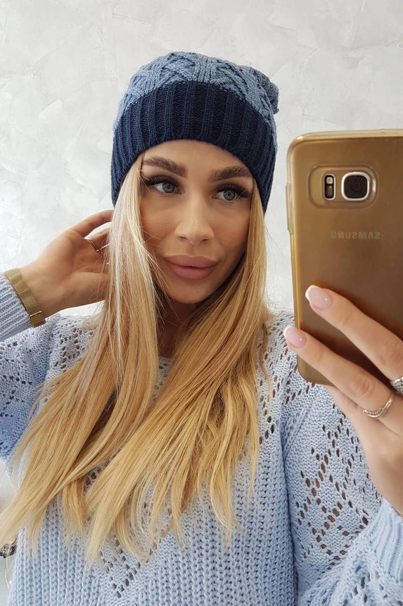 Čapica s fleece Bibiana K264 námornícka modrá + rifle