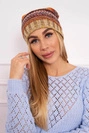 Krystyna fleecová čepice K207 hnědá+béžová