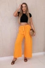 Trousers with a wide waistband orange