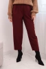 Damenhose mit hohem Bund und Falten bordeaux