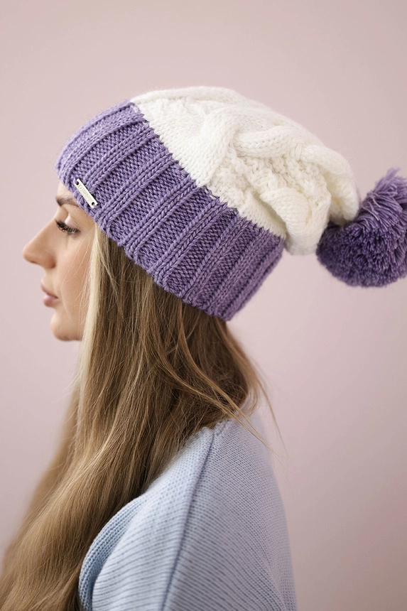 Pariser Fleecemütze K212 weiß+violett