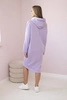 Dress with a hood and a slit on the side purple
