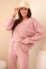 Set sweatshirt + pants buttery fabric dark pink