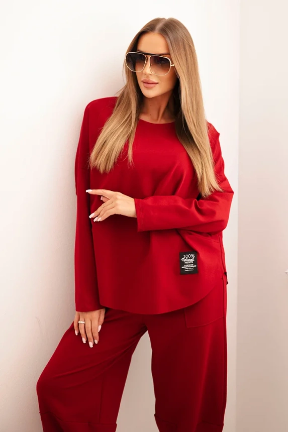 Komplet Punto Milano Winter bluza + spodnie bordový