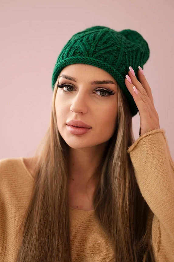 Women's cap Leaves K245 green