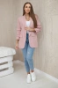 Elegant jacket with lapels gray powdered pink
