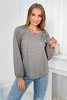 Blouse with viscose with bow grey