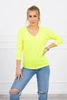 Bluse mit V-Ausschnitt gelb neon